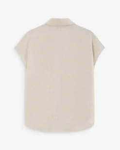 Chemise en lin fluide manches courtes sable Perez
