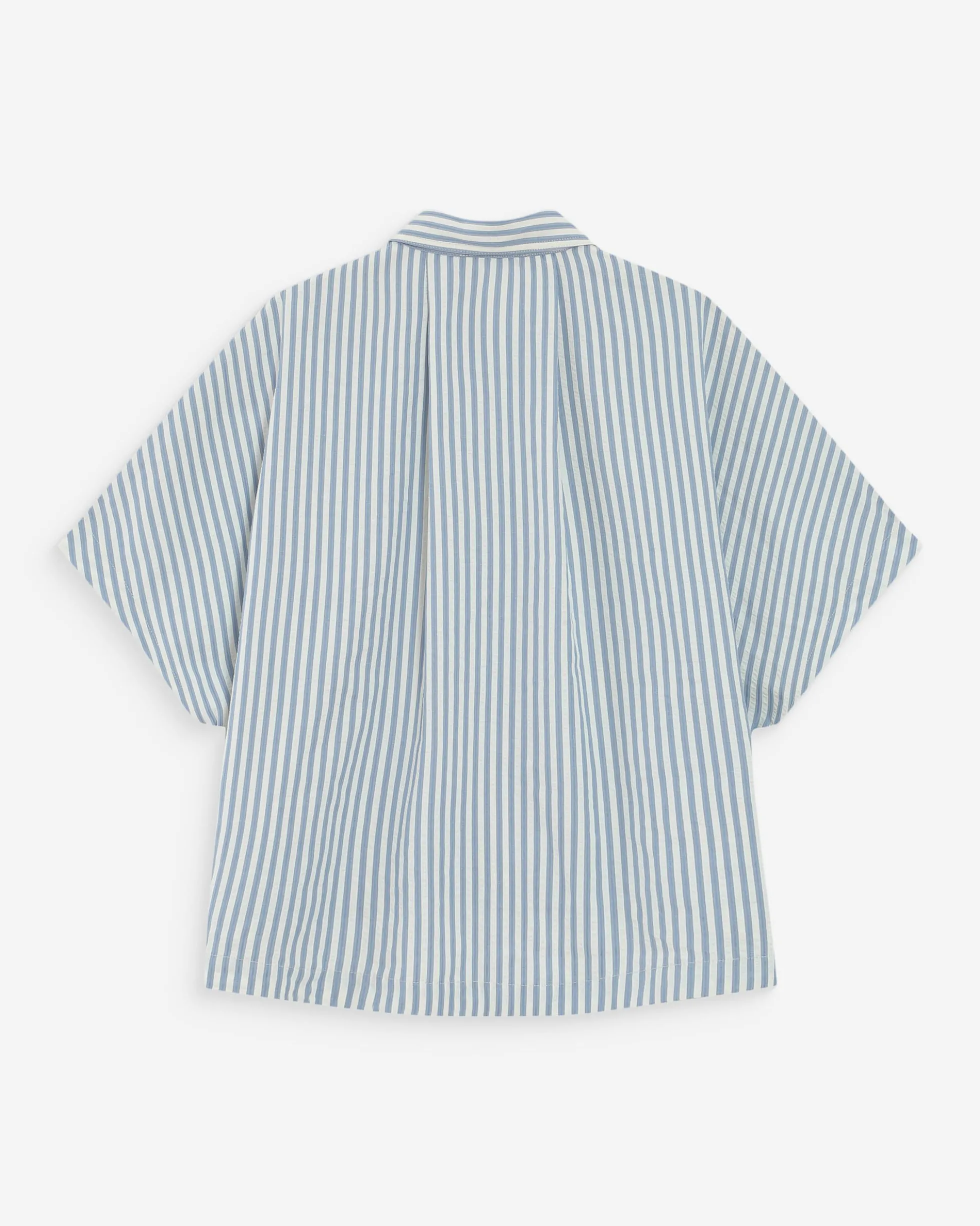Chemise large à rayures manches courtes bleuet Vercia