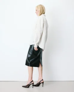 Chemise oversize à cravate amovible ecru Athena