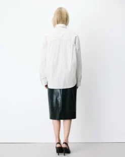 Chemise oversize à cravate amovible ecru Athena