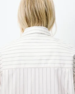 Chemise oversize à cravate amovible ecru Athena