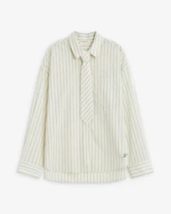 Chemise oversize à cravate amovible ecru Athena