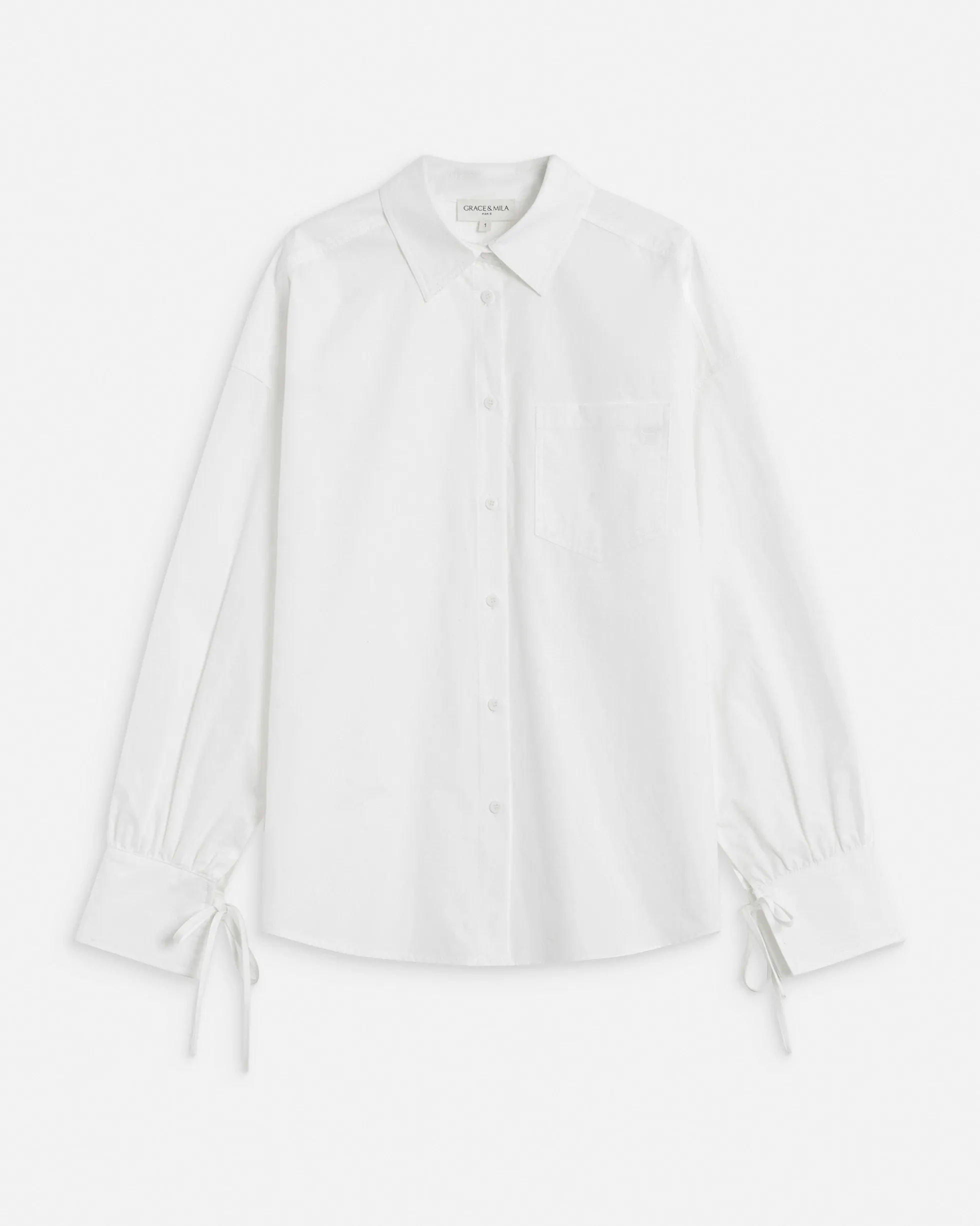 Chemise oversize en coton ivoire Armelle