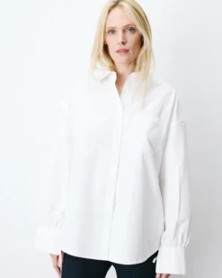 Chemise oversize en coton ivoire Armelle