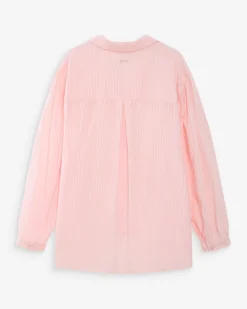 Chemise oversize en coton manches bouffantes rose Vibes