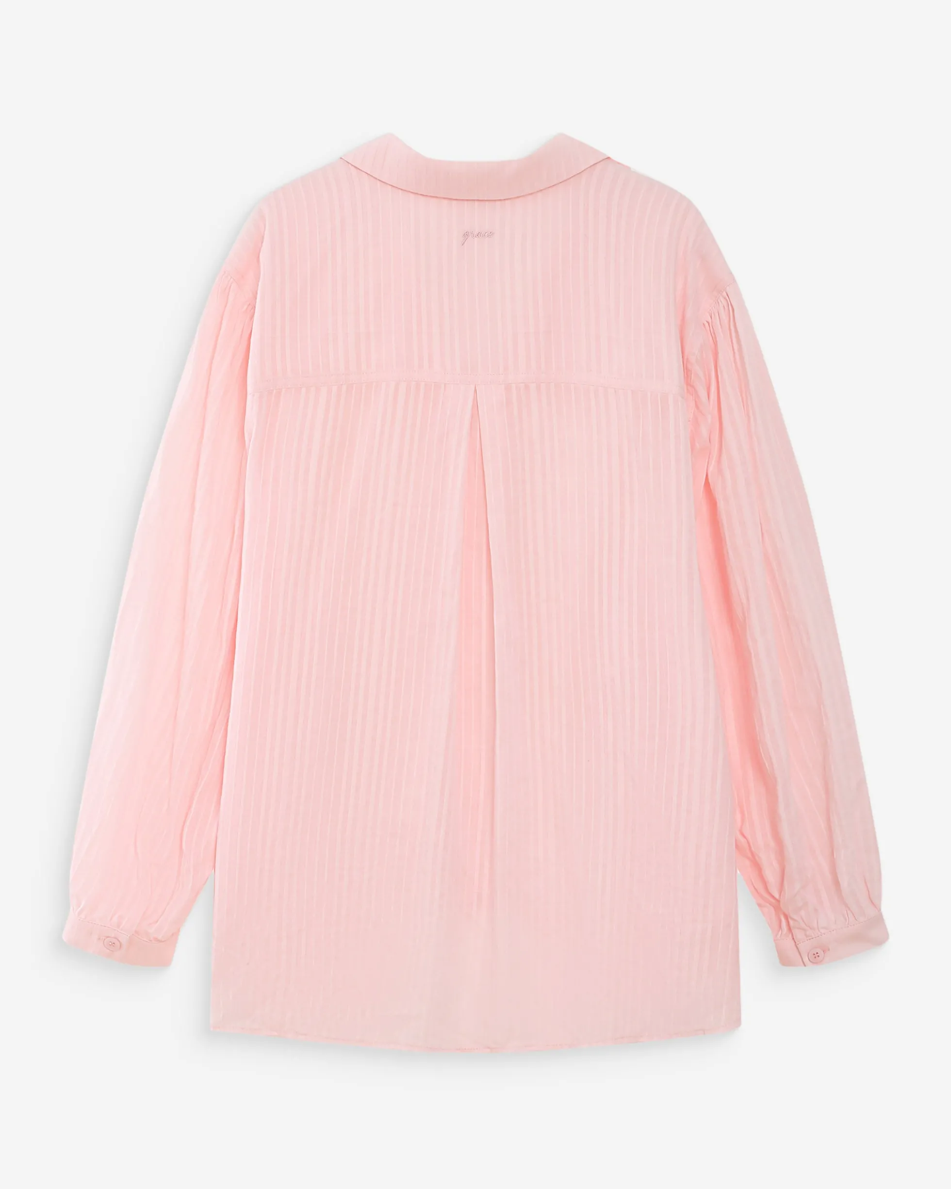 Chemise oversize en coton manches bouffantes rose Vibes