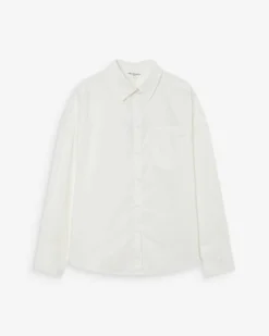 Chemise oversize en coton à nouer dans le dos ivoire Valerie