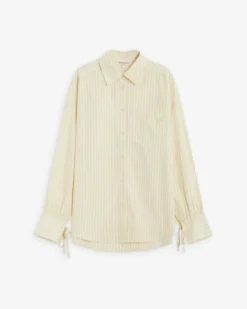 Chemise oversize en coton rayée vanille Armelle
