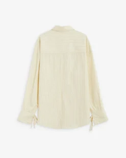 Chemise oversize en coton rayée vanille Armelle