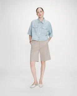 Chemise oversize en denim skyblue Vita