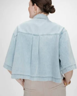 Chemise oversize en denim skyblue Vita