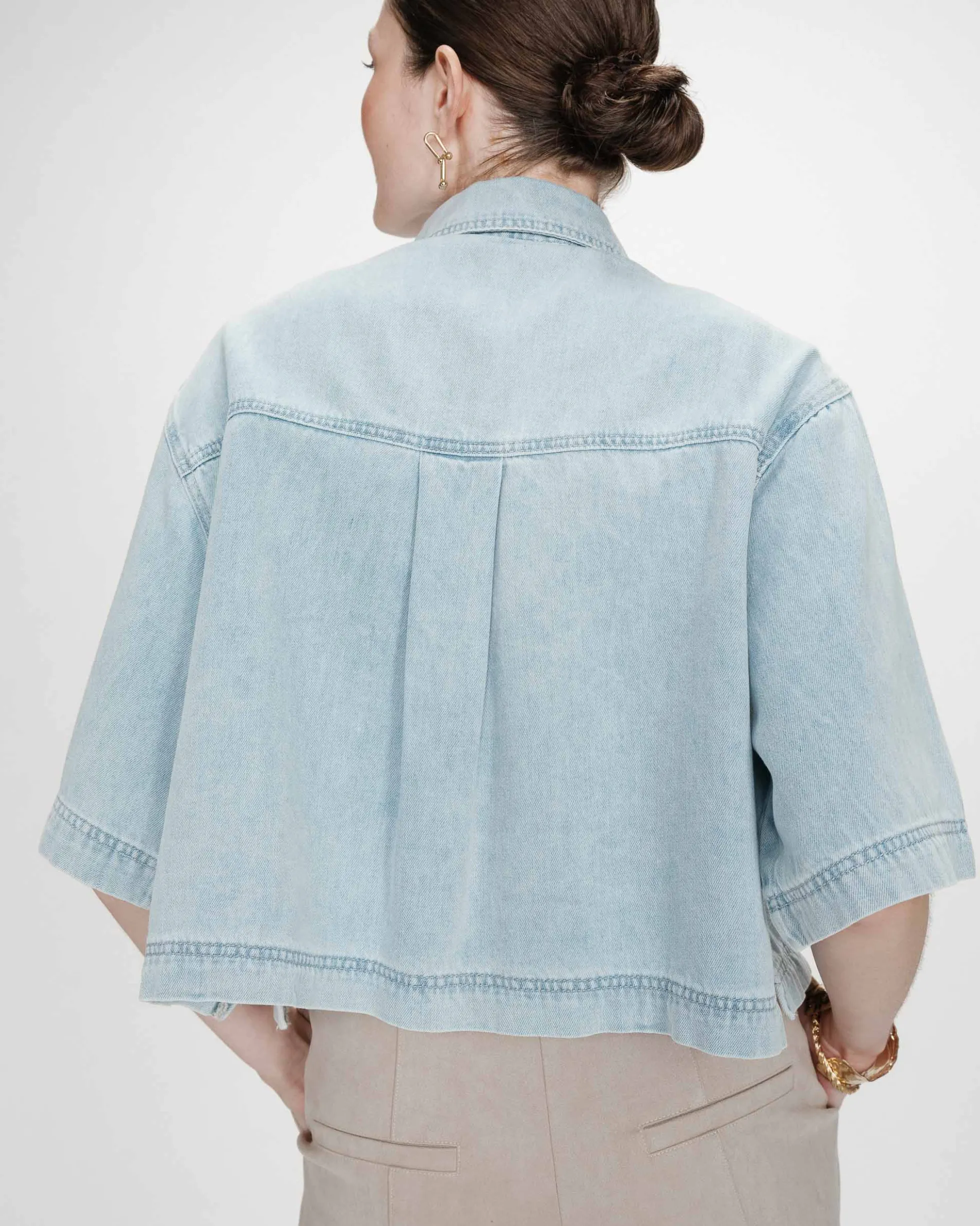 Chemise oversize en denim skyblue Vita