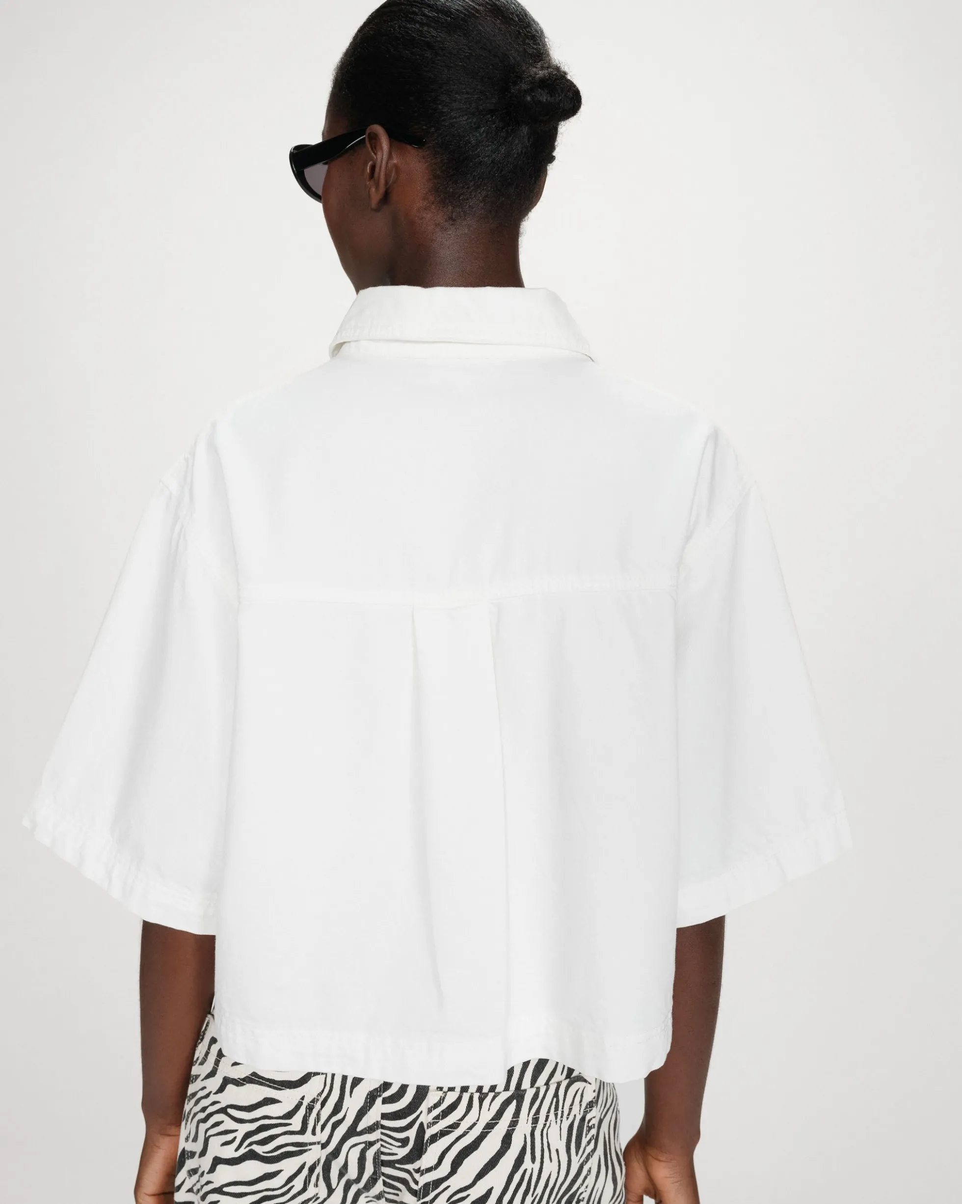 Chemise oversize en denim white Vita