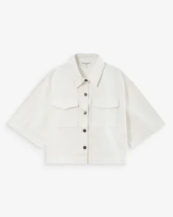 Chemise oversize en denim white Vita