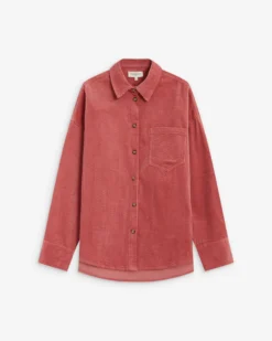 Chemise oversize en velours côtelé blush Ange