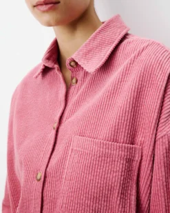 Chemise oversize en velours côtelé blush Ange