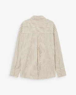 Chemise oversize rayée à nouer dans le dos vanille Valerie