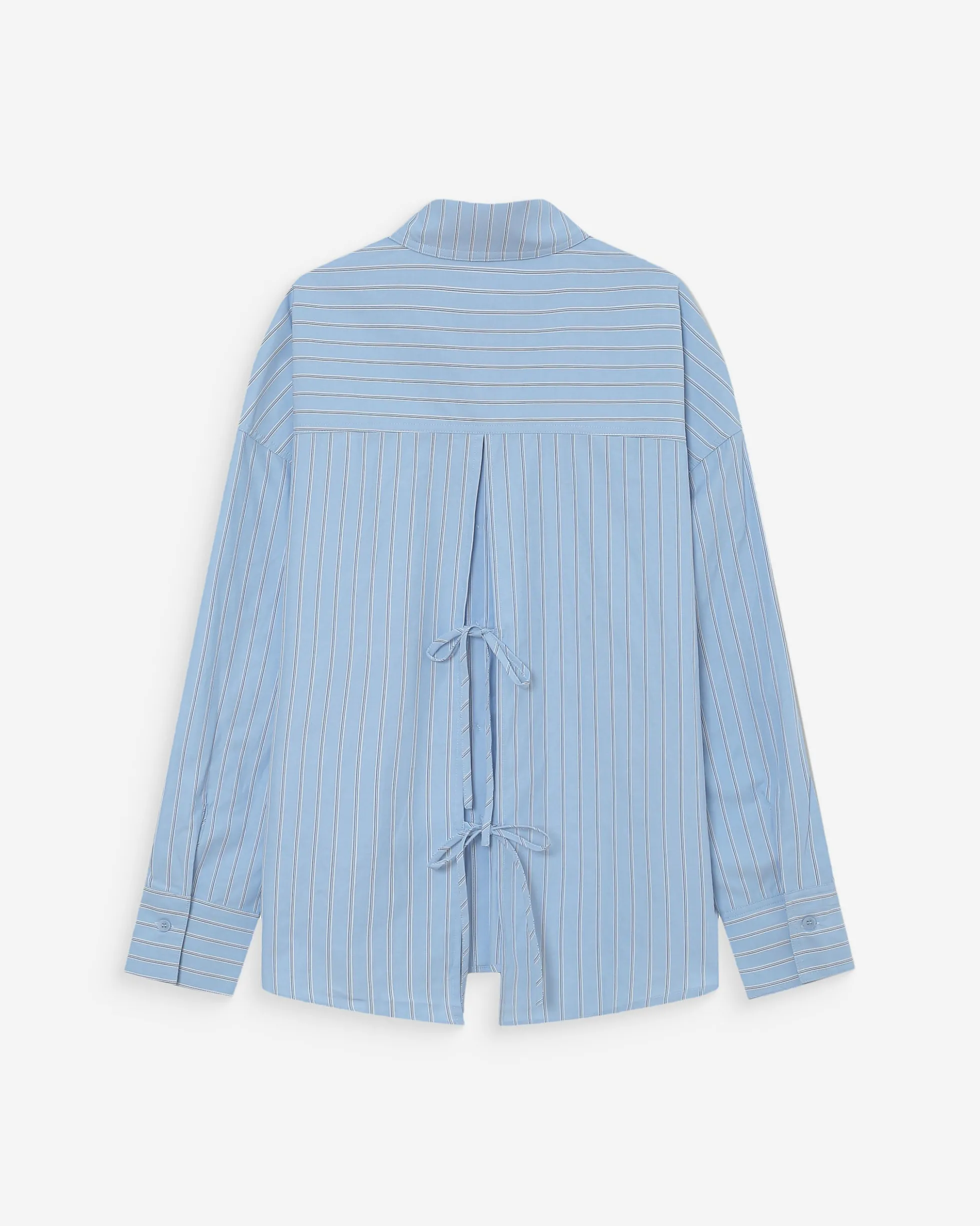Chemise oversize rayée à nouer dans le dos bleuet Valerie