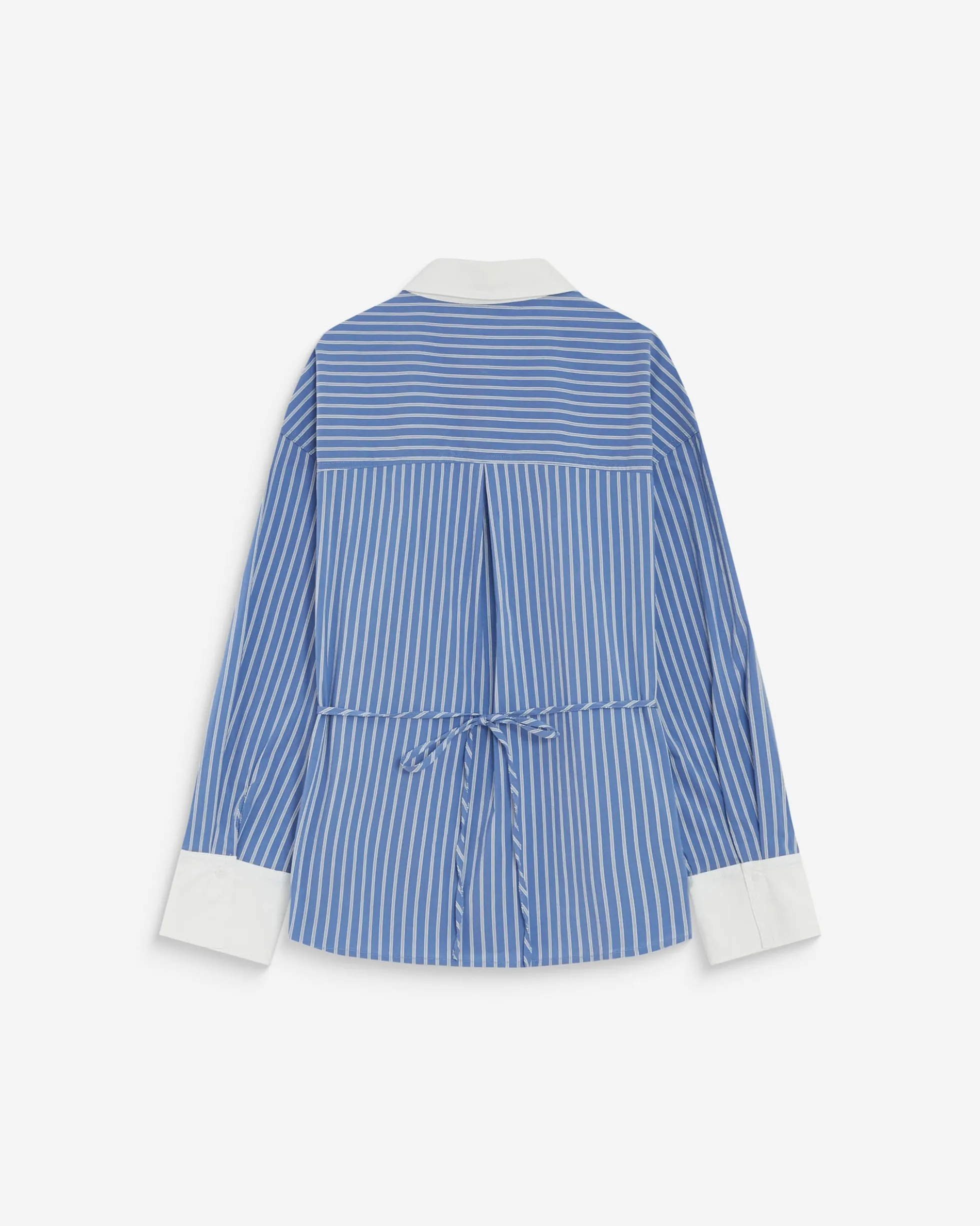 Chemise rayée oversize lien à nouer au dos bleuet Aubrey