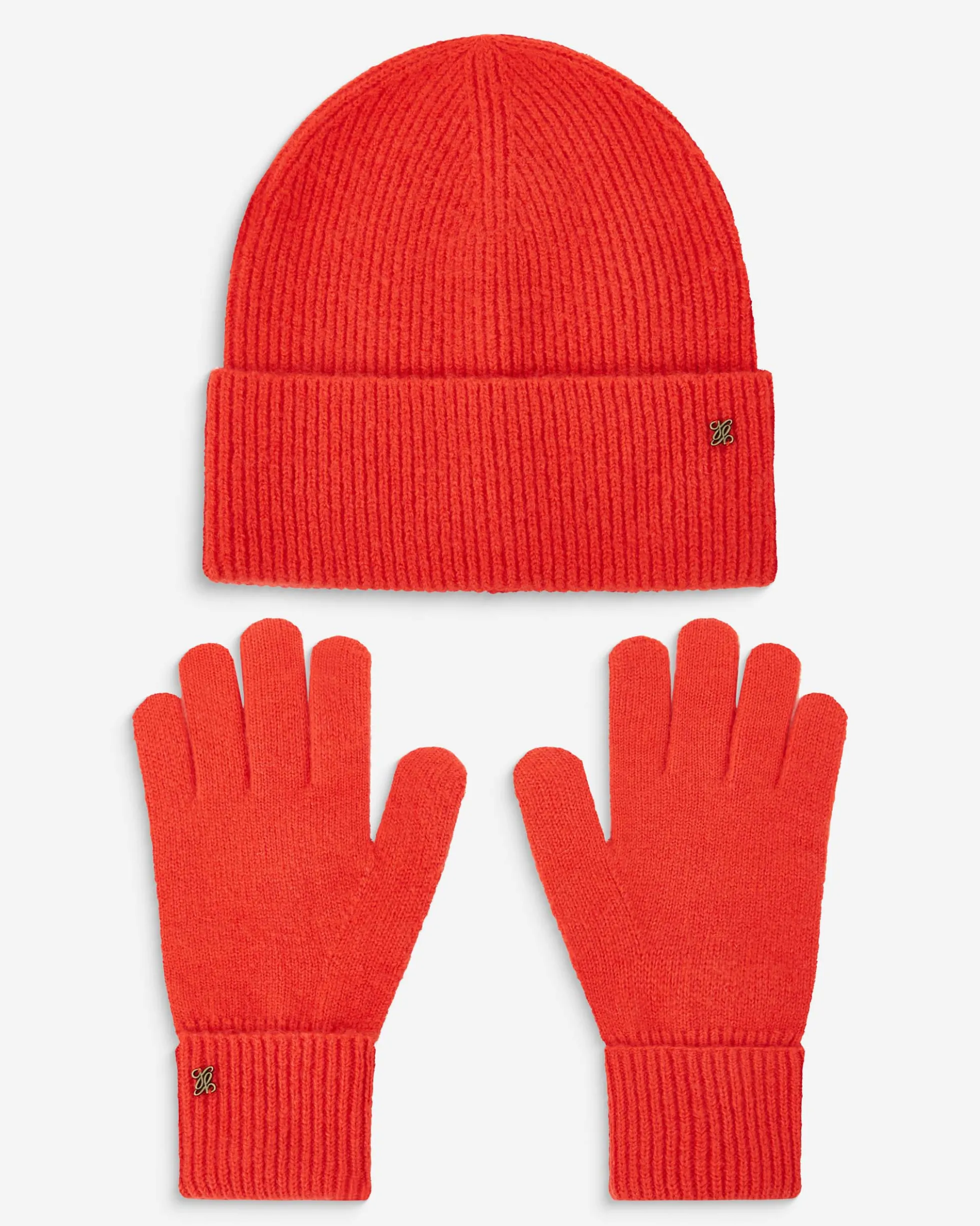 Duo bonnet et gants en maille sanguine Anicet