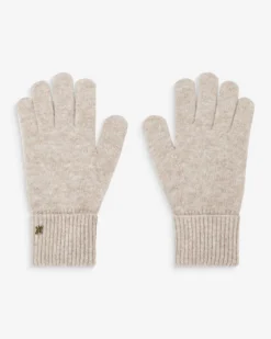 Duo bonnet et gants en maille taupe Anicet