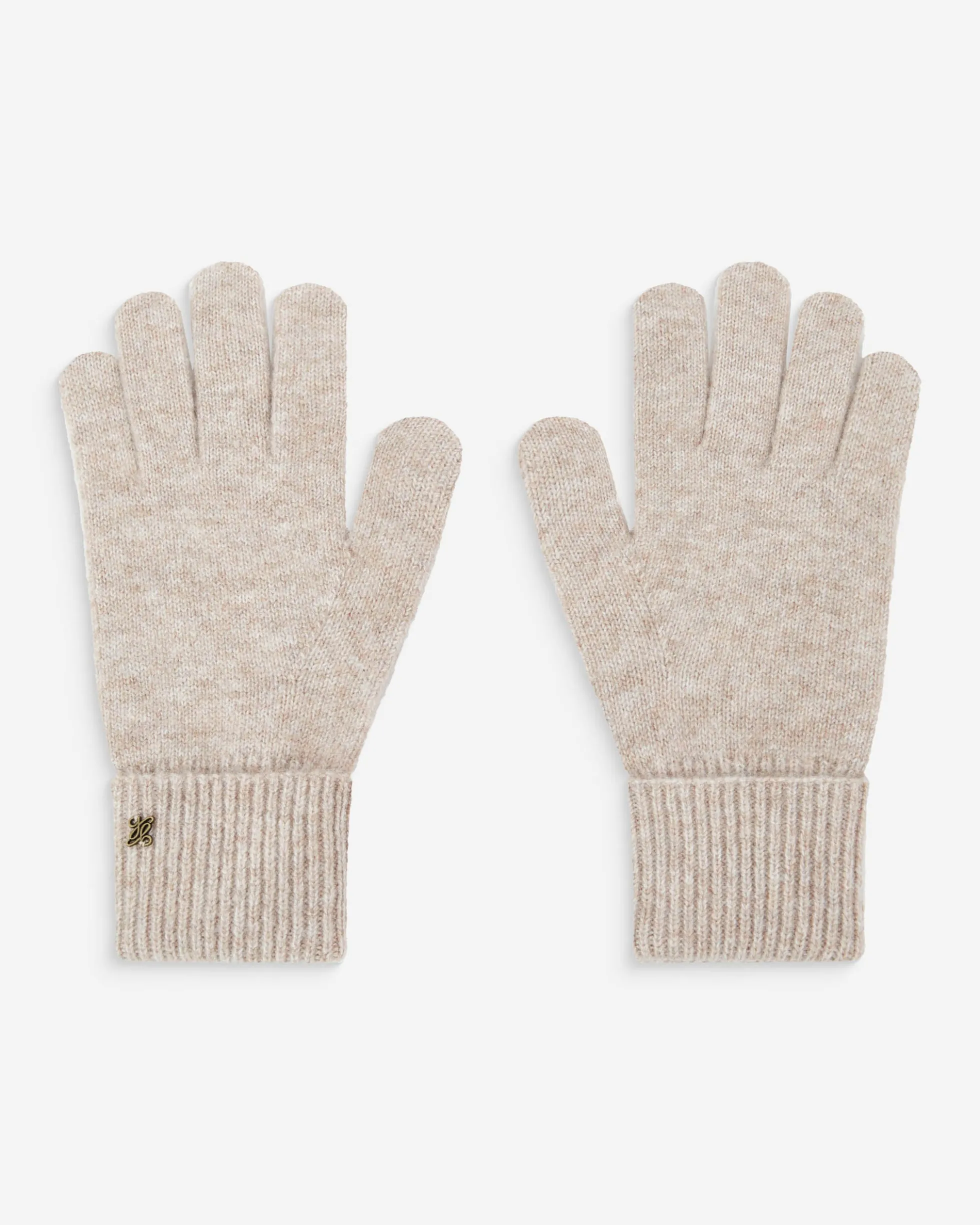 Duo bonnet et gants en maille taupe Anicet