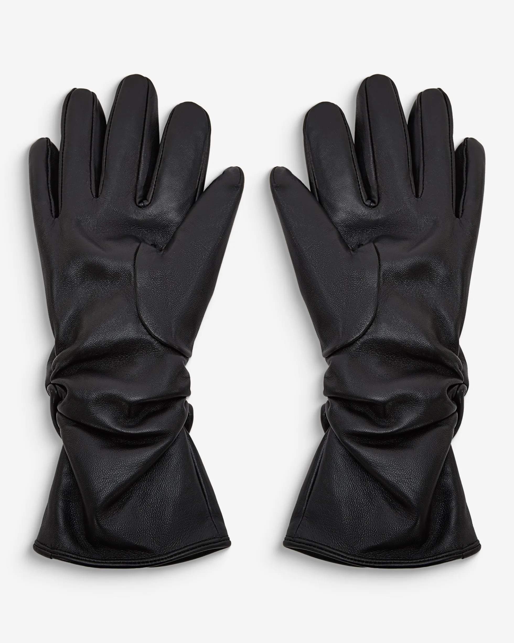 Gants en cuir d’agneau doublés noir Blaine