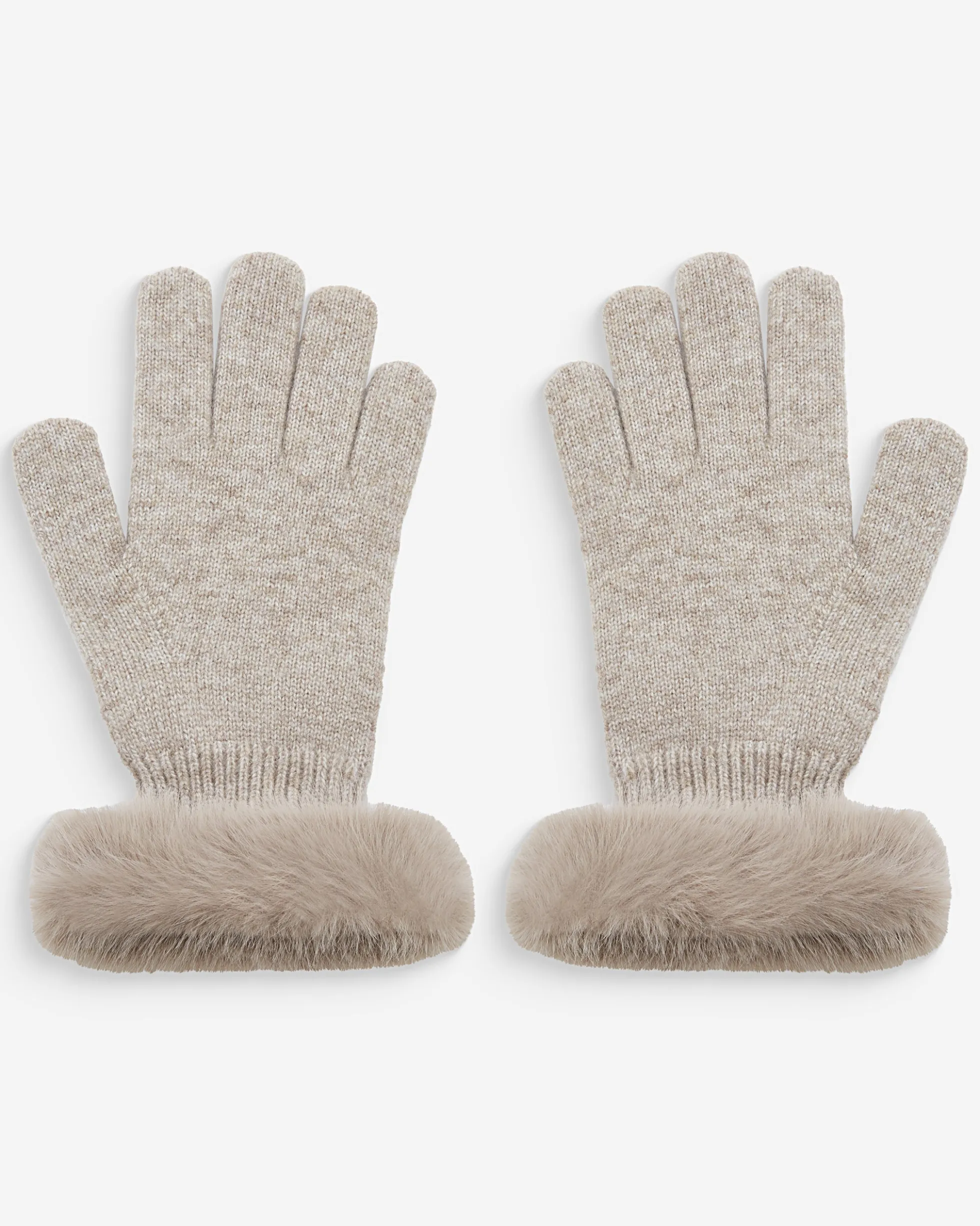 Gants en maille poignets fausse fourrure grege Brixton