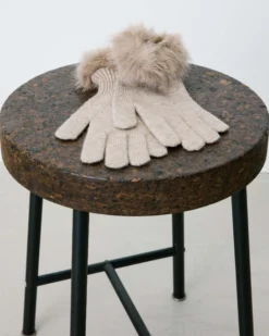 Gants en maille poignets fausse fourrure grege Brixton