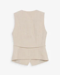 Gilet croisé à nouer sans manches cintré sable Vilmont