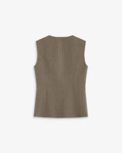 Gilet tailleur rayé col rond boutonné rayure Aristide