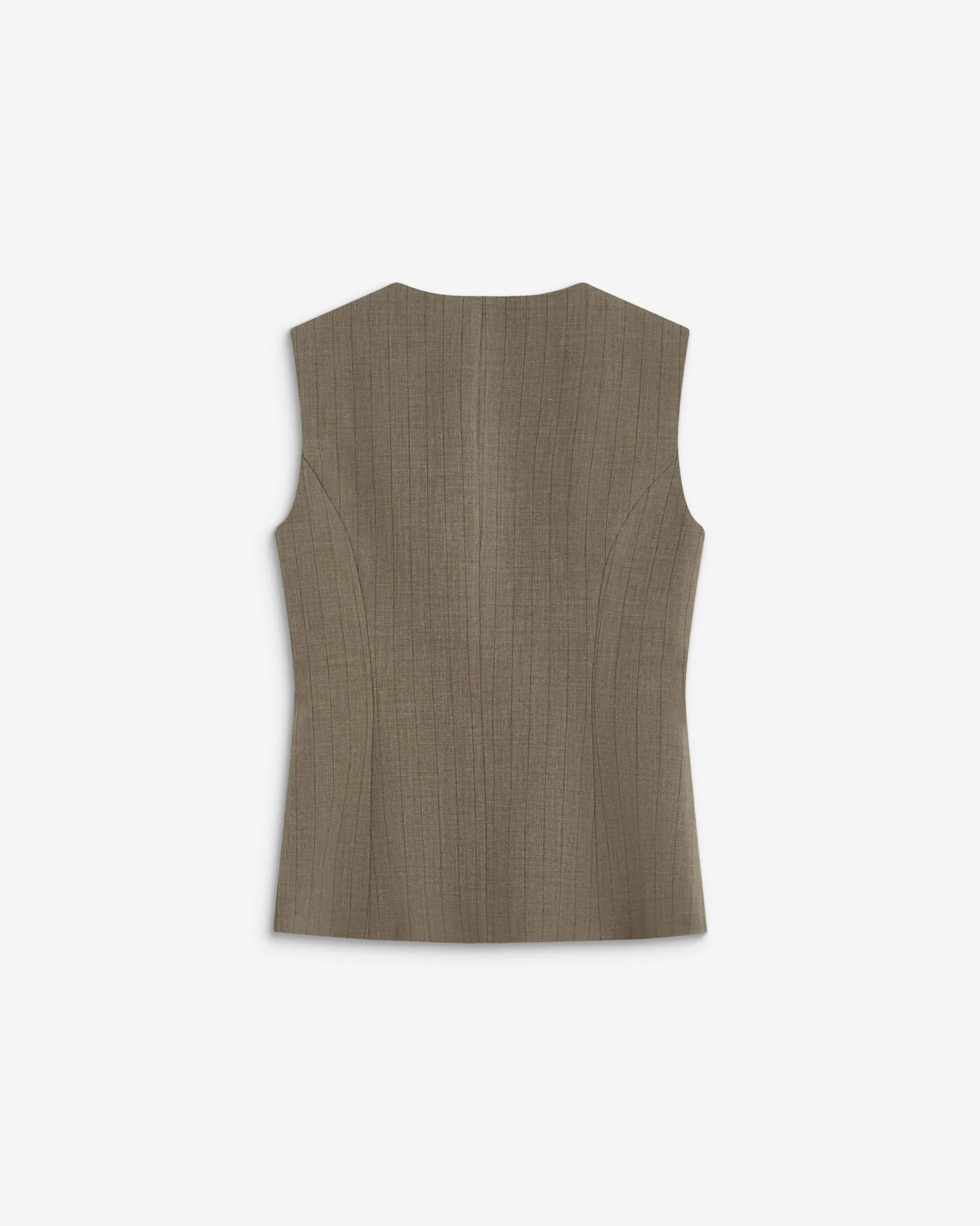 Gilet tailleur rayé col rond boutonné rayure Aristide