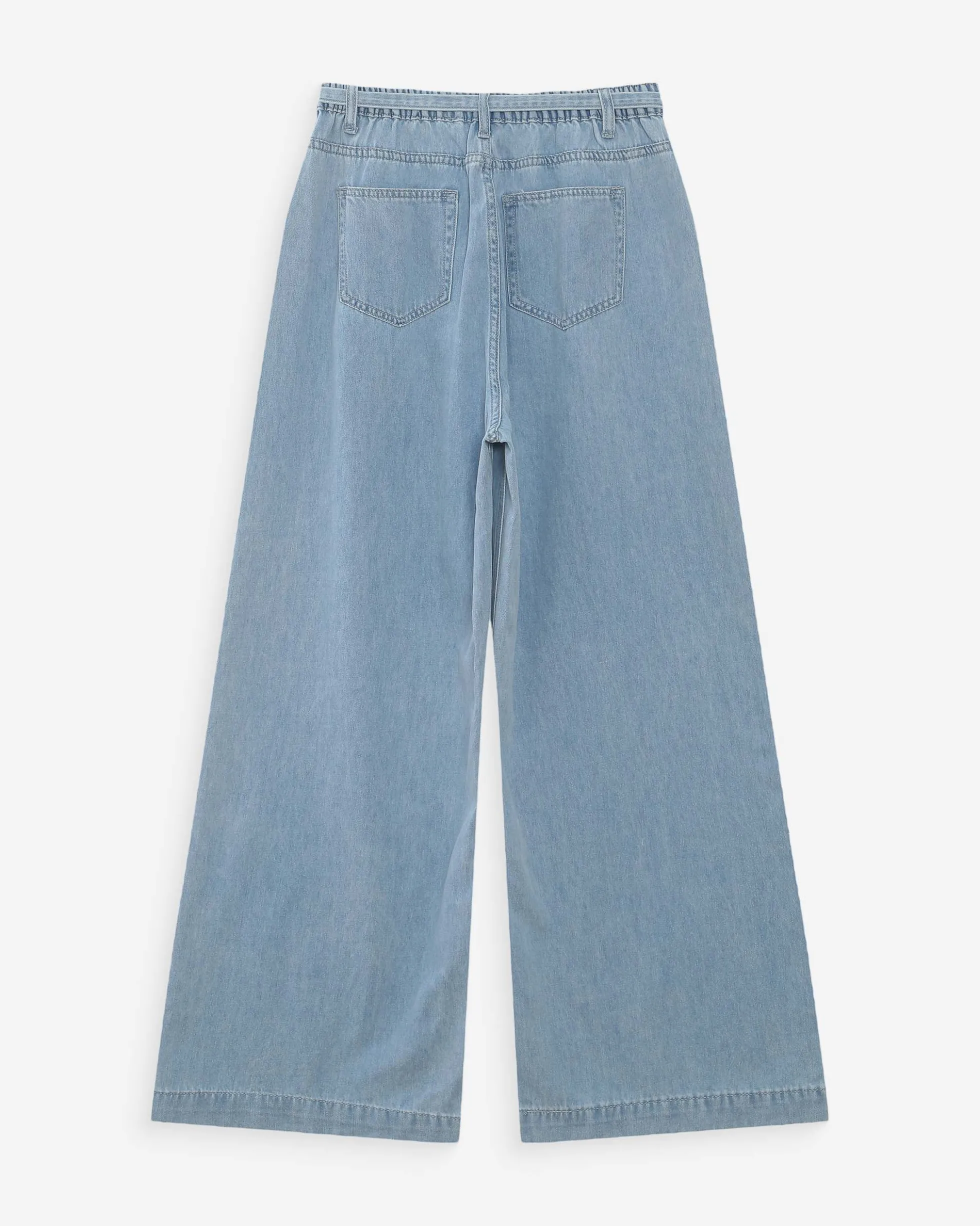Jean baggy fluide taille mi-haute skyblue Pompon