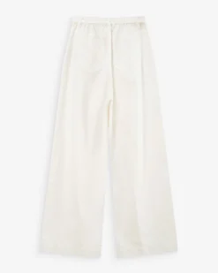 Jean baggy fluide taille mi-haute white Pompon
