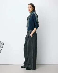 Jean baggy taille mi haute blackwashed John