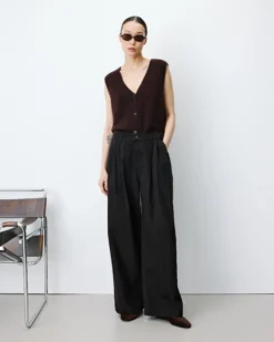 Jean baggy taille mi haute chocolat John