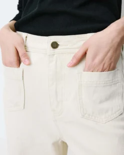 Jean droit taille haute poches plaquées sable Jacob