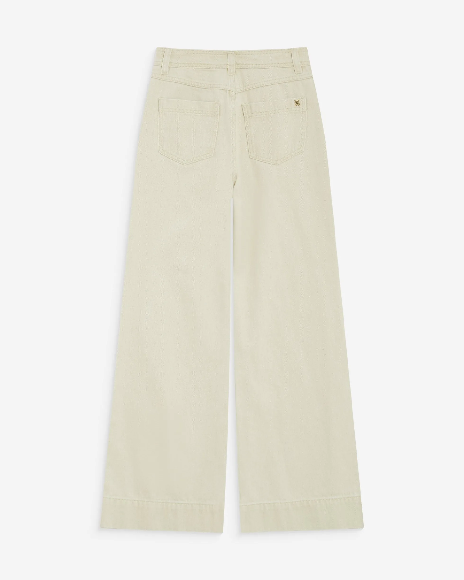 Jean droit taille haute poches plaquées sable Jacob