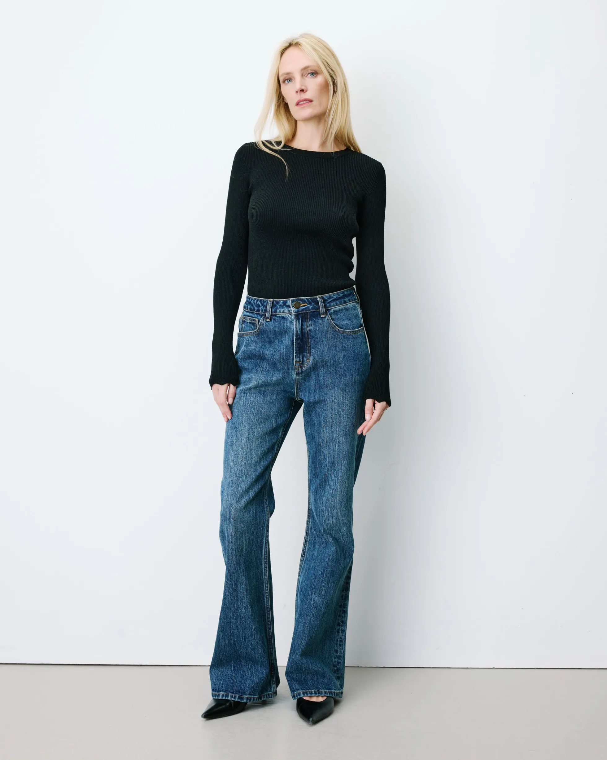 Jean flare délavé taille mi haute vintageblue Joseph