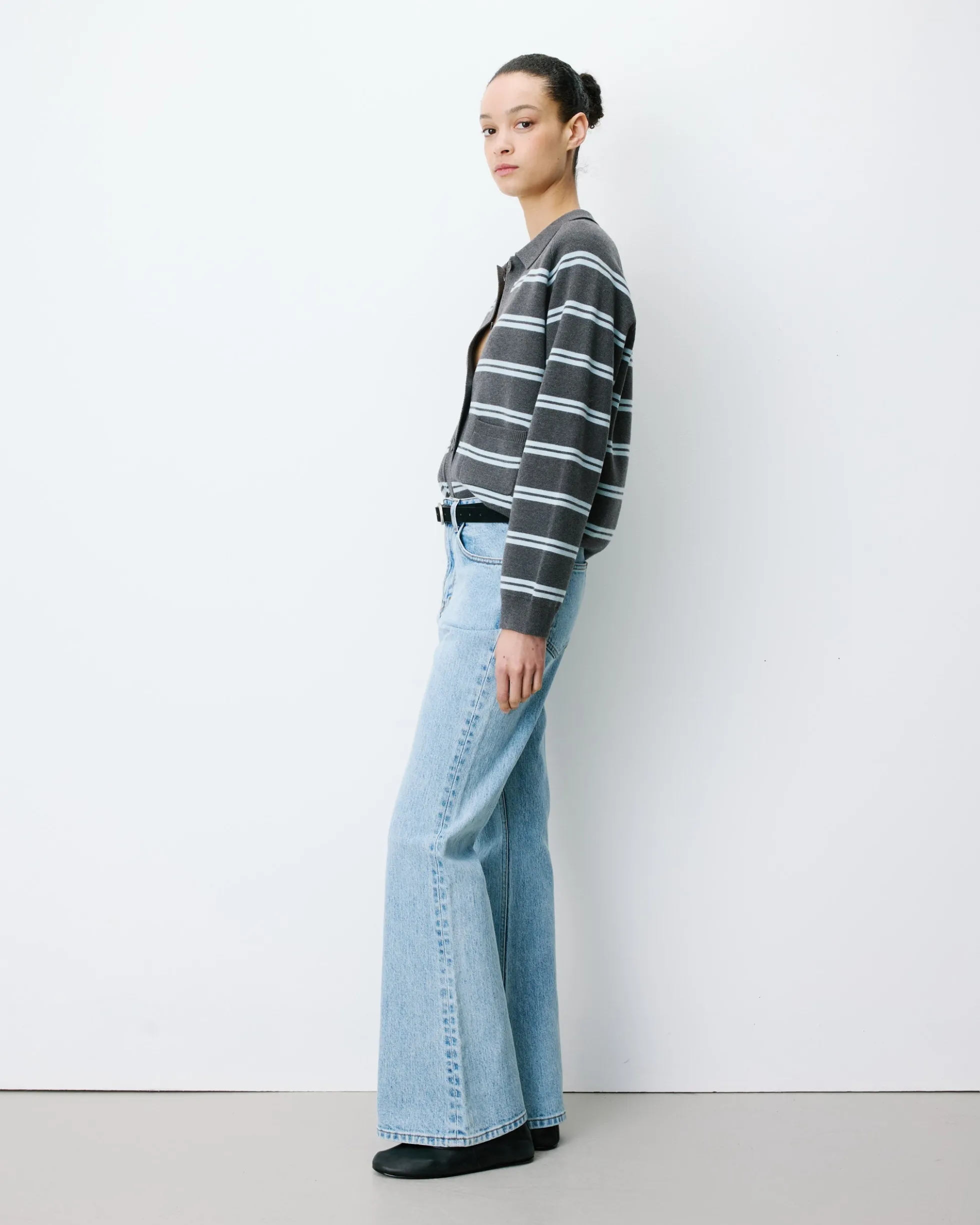Jean flare délavé taille mi haute skyblue Joseph
