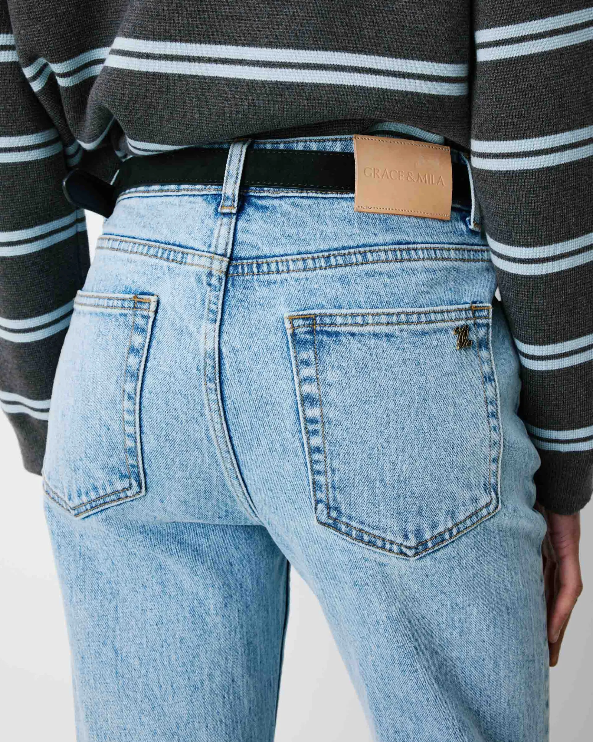 Jean flare délavé taille mi haute skyblue Joseph
