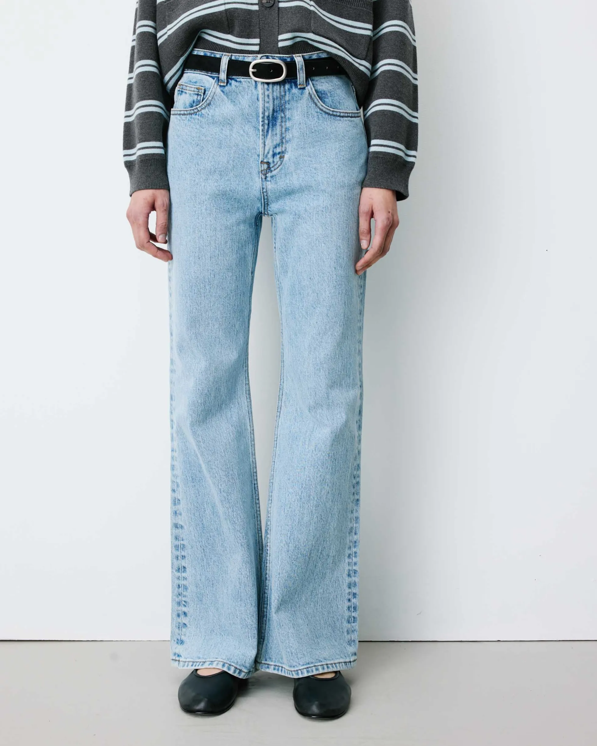 Jean flare délavé taille mi haute skyblue Joseph