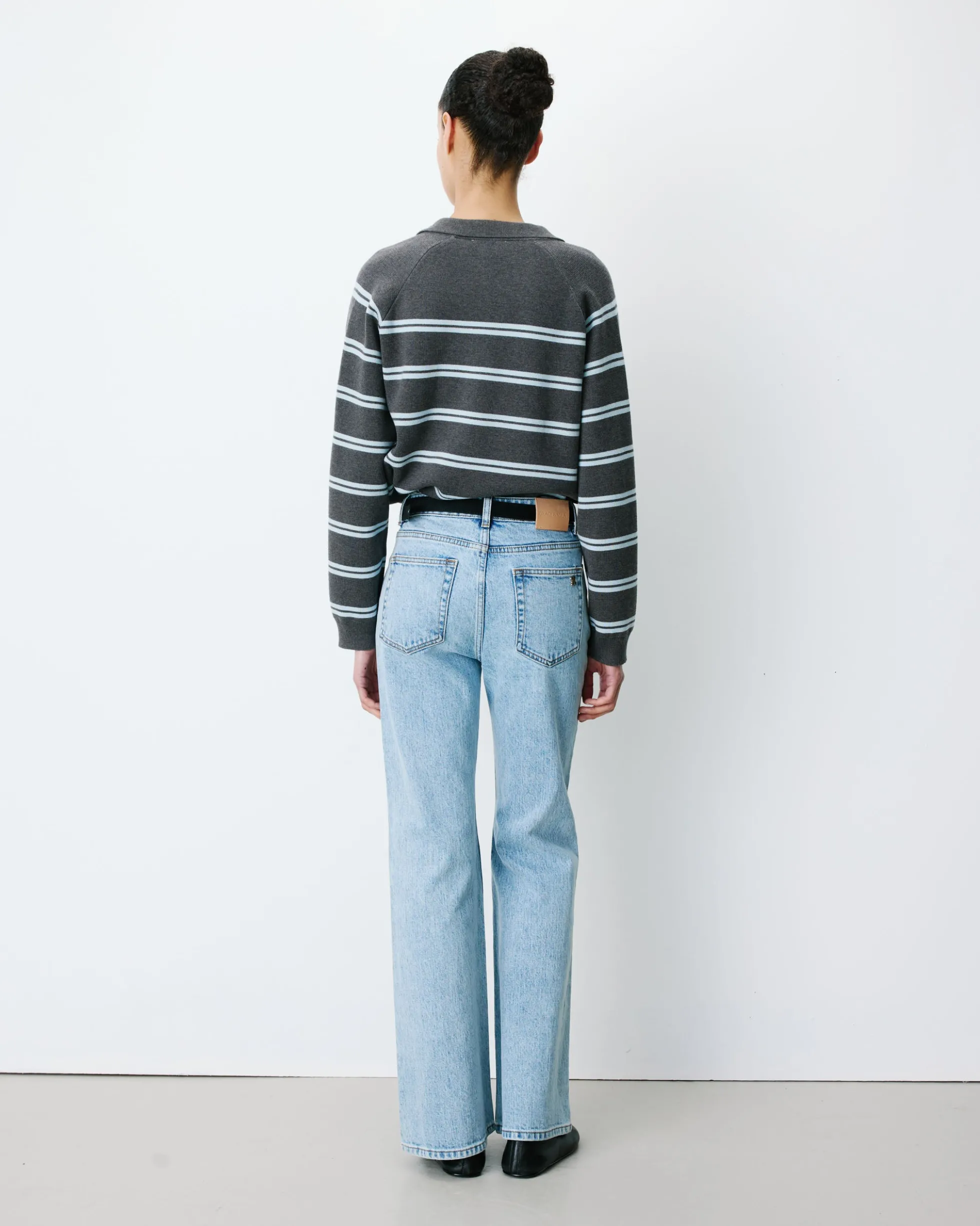 Jean flare délavé taille mi haute skyblue Joseph