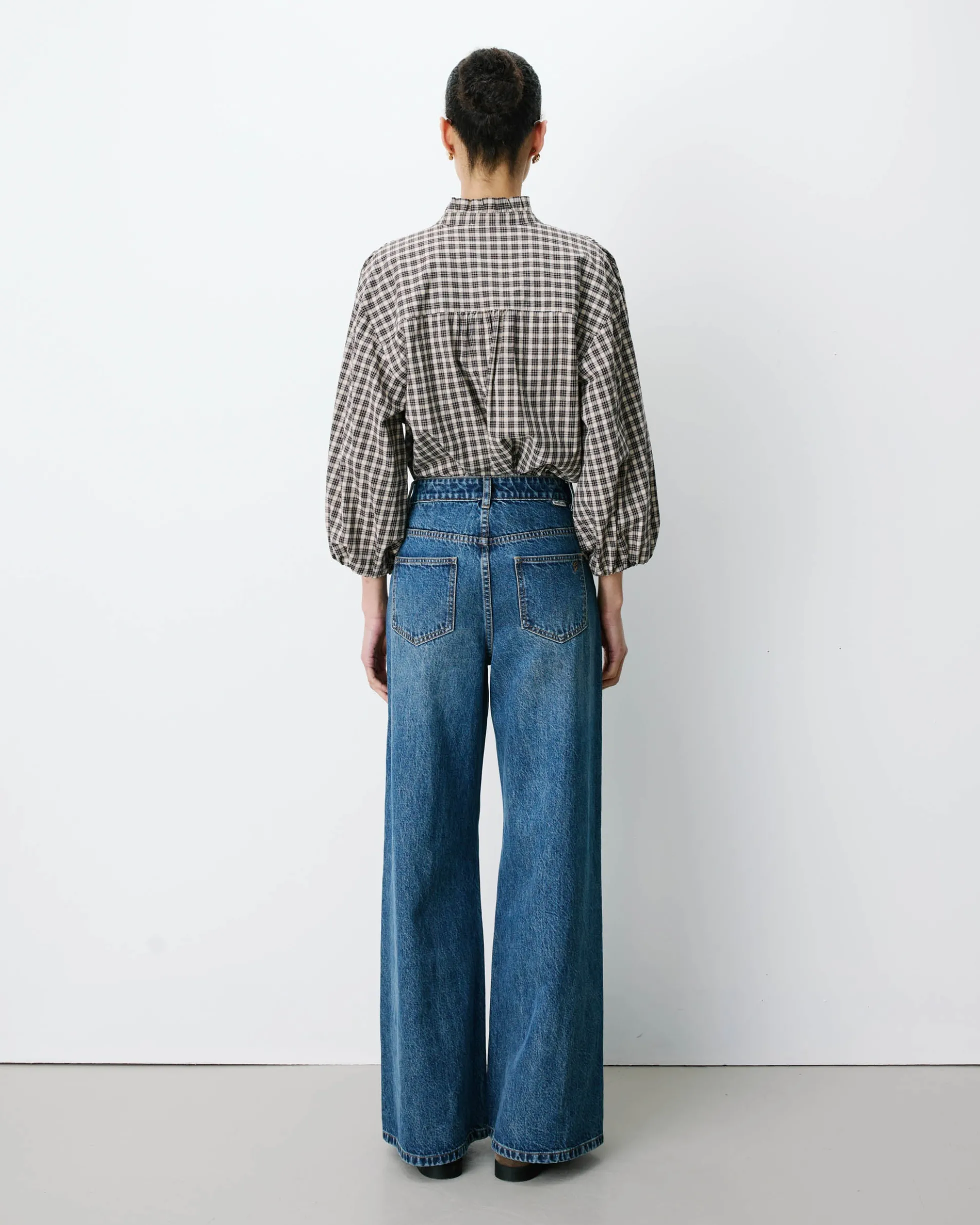 Jean jambe large poches tressées vintageblue Julian