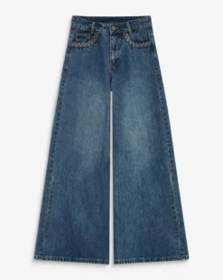 Jean jambe large poches tressées vintageblue Julian