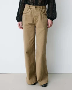 Jean jambe large poches tressées mocha Julian