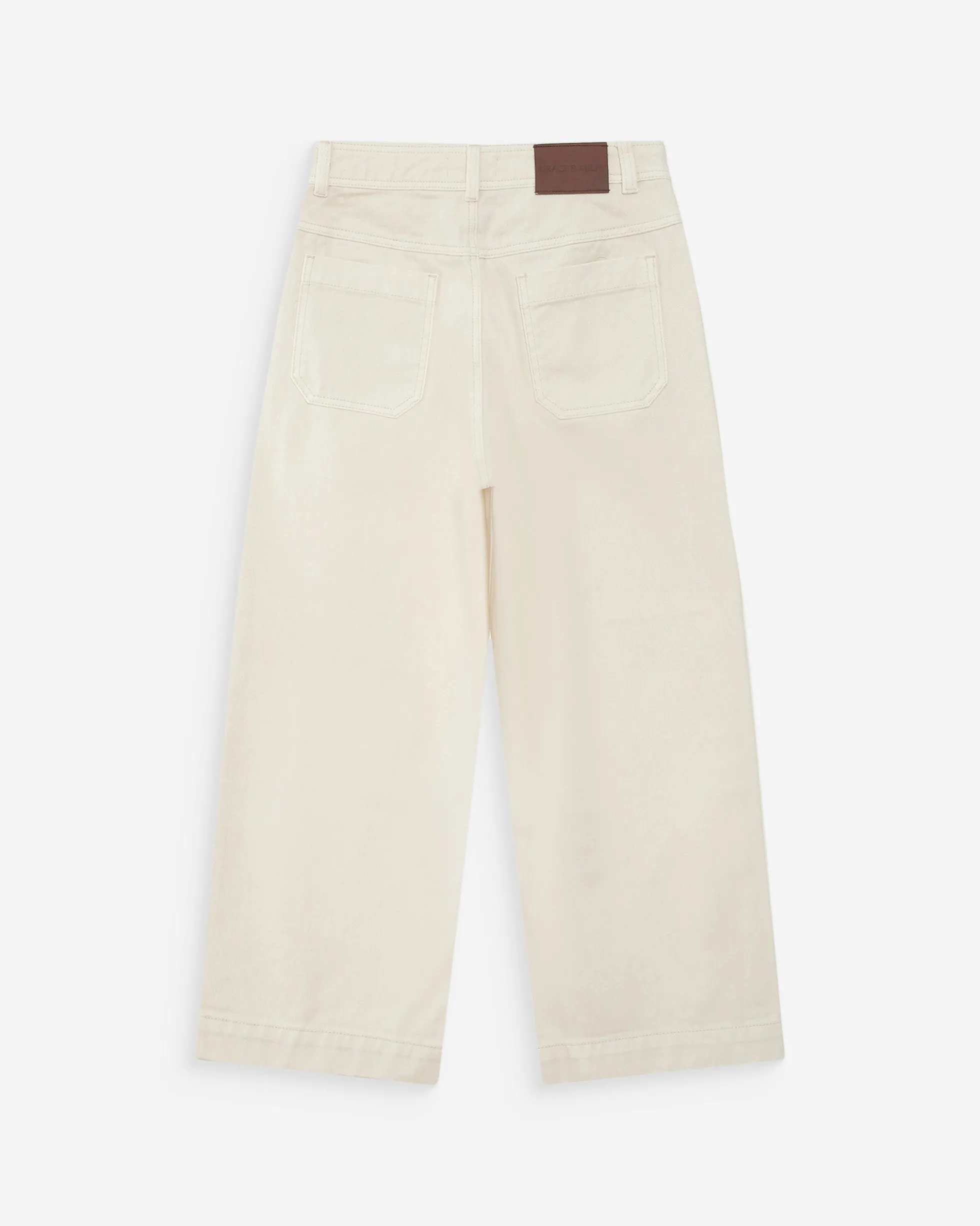 Jean loose 7/8e taille haute poches plaquées ecru Joe