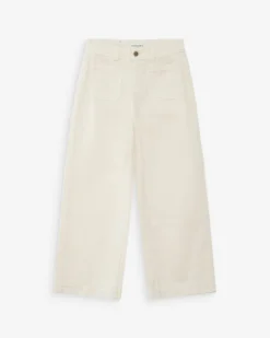Jean loose 7/8e taille haute poches plaquées ecru Joe