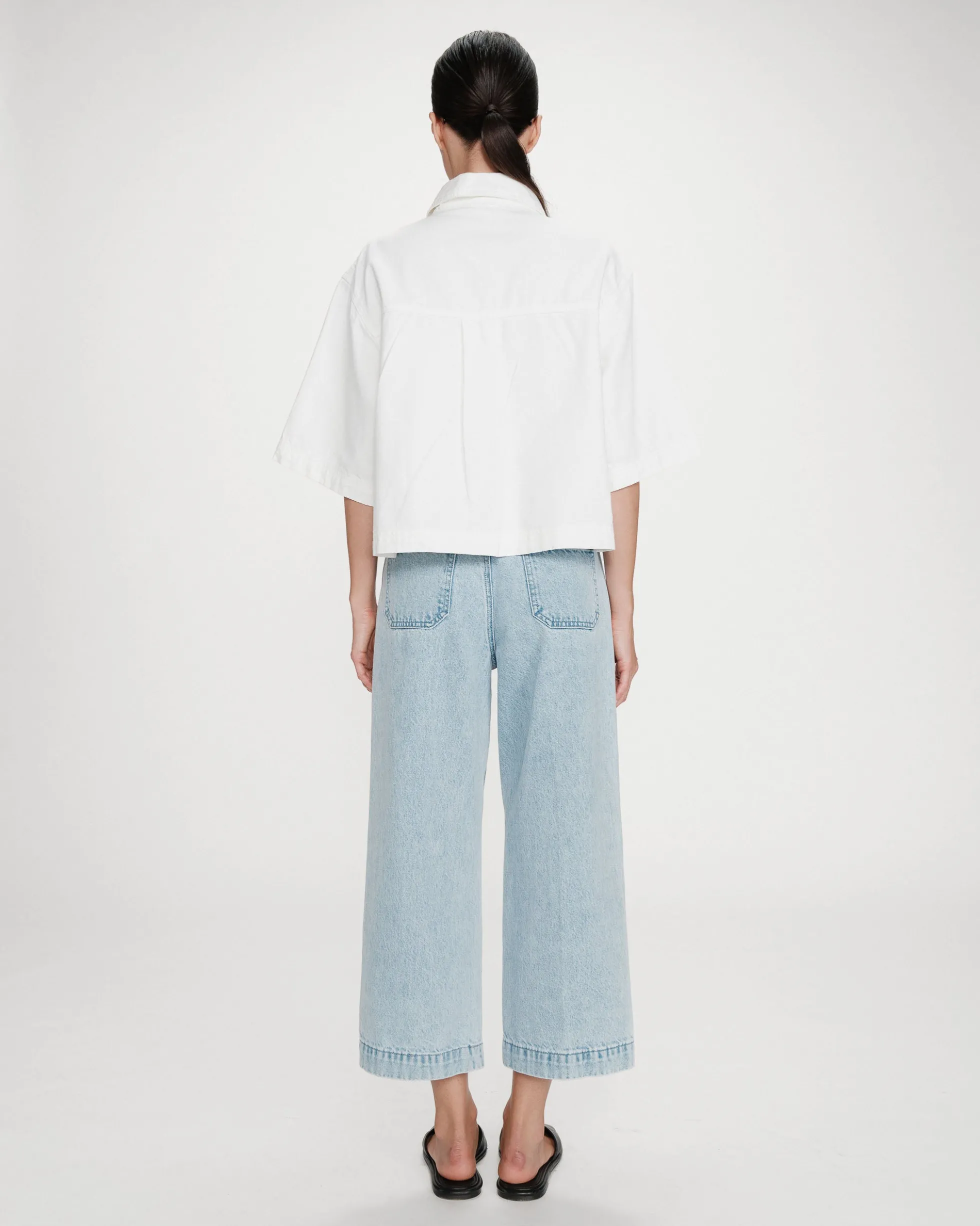 Jean loose 7/8e taille haute poches plaquées skyblue Joe