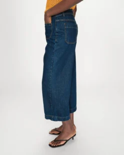 Jean loose 7/8e taille haute poches plaquées darkblue Joe